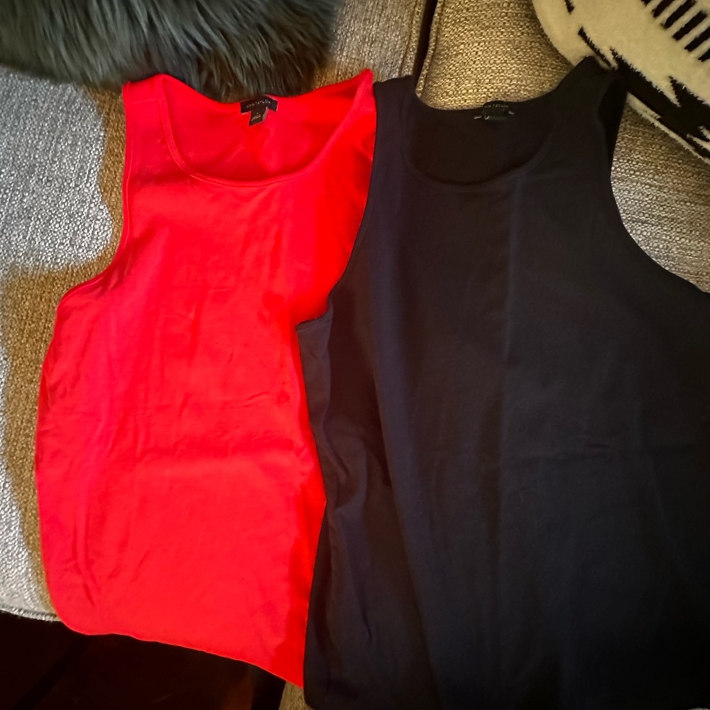 Ann Taylor Red and Black Tank Tops
